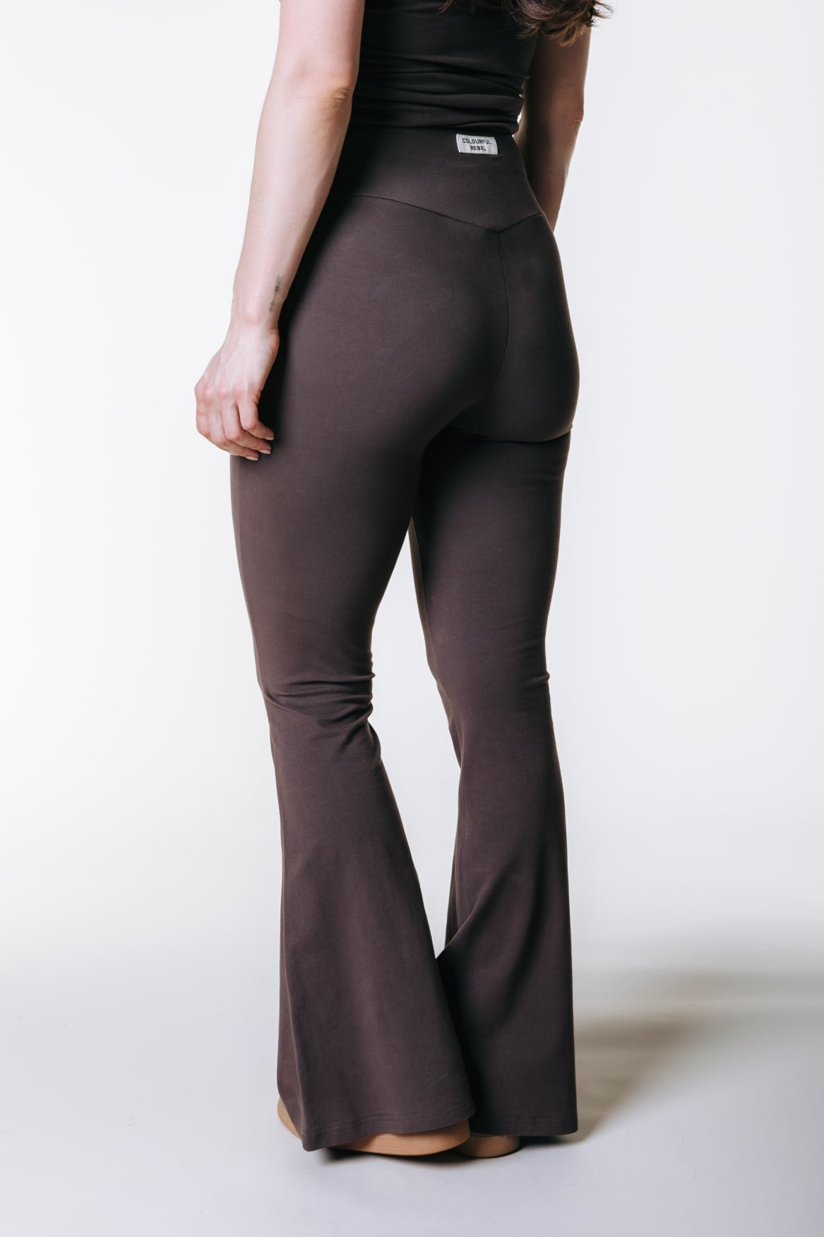 Uni Fitted Flare Pants | Brown