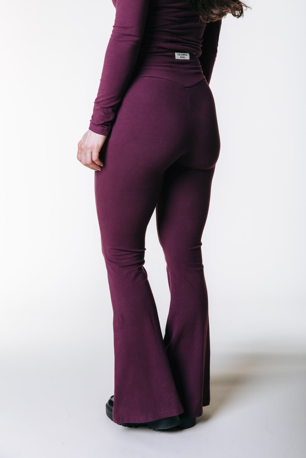 Fitted Flare Pants | Merlot Red