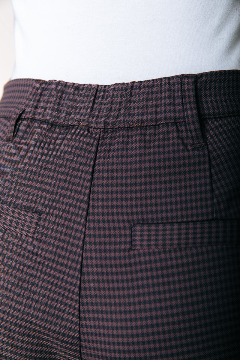 Rus Dogtooth Straight Pants | Brown