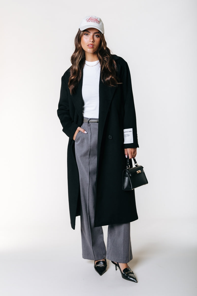 Rus Pinstripe Straight Pants | Grey