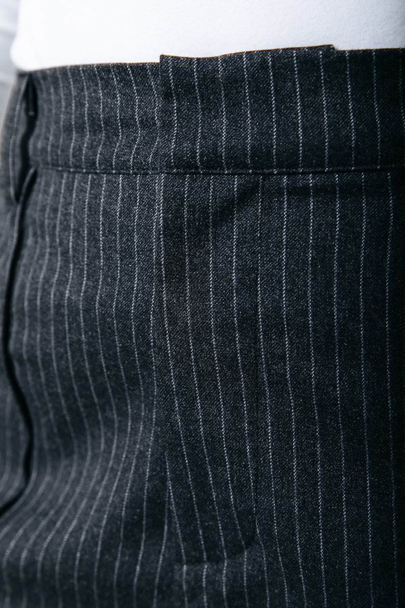 Rus Pinstripe Straight Pants | Black