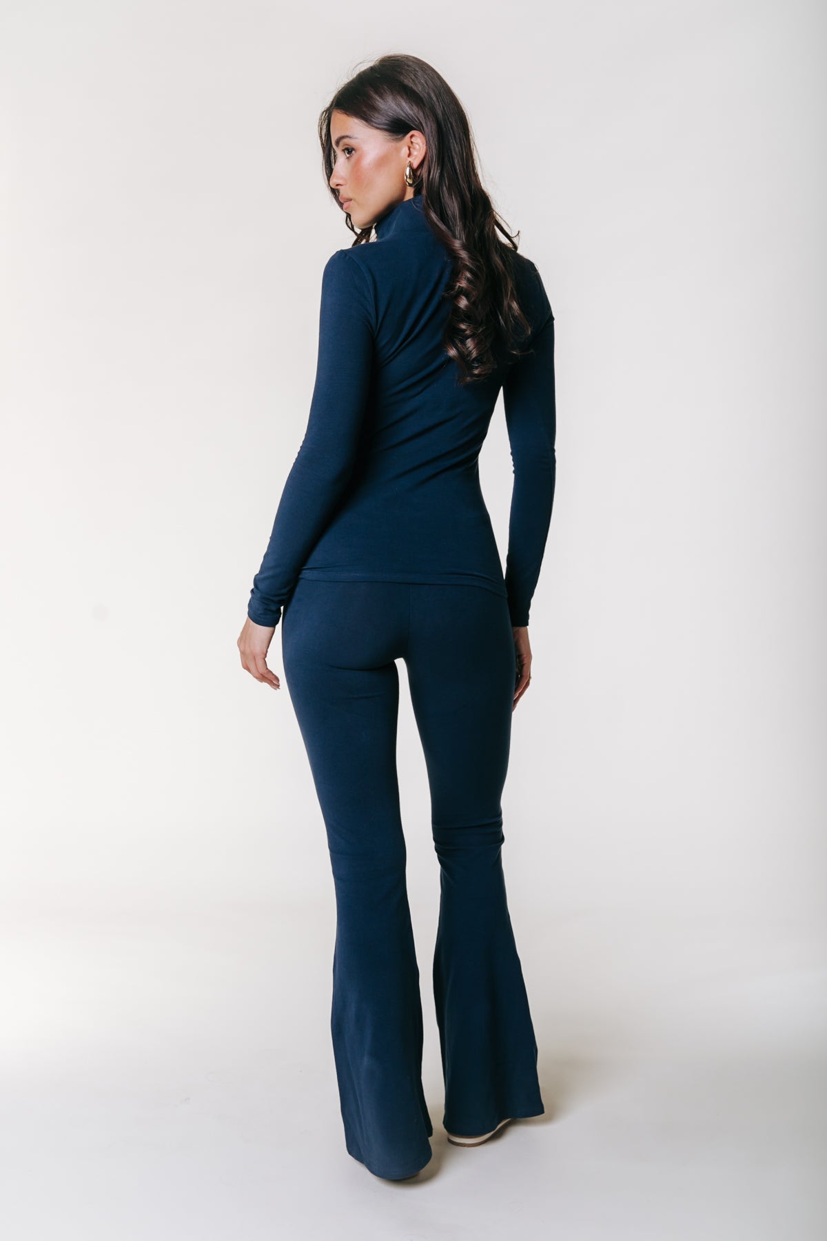 Uni Fitted Flare Pants | Dark Navy