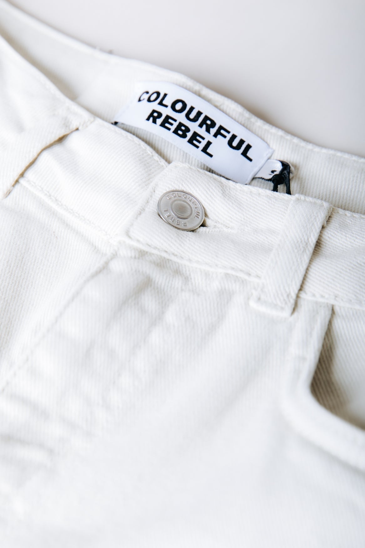 Jones Braided Straight Leg Denim Pants | Beige