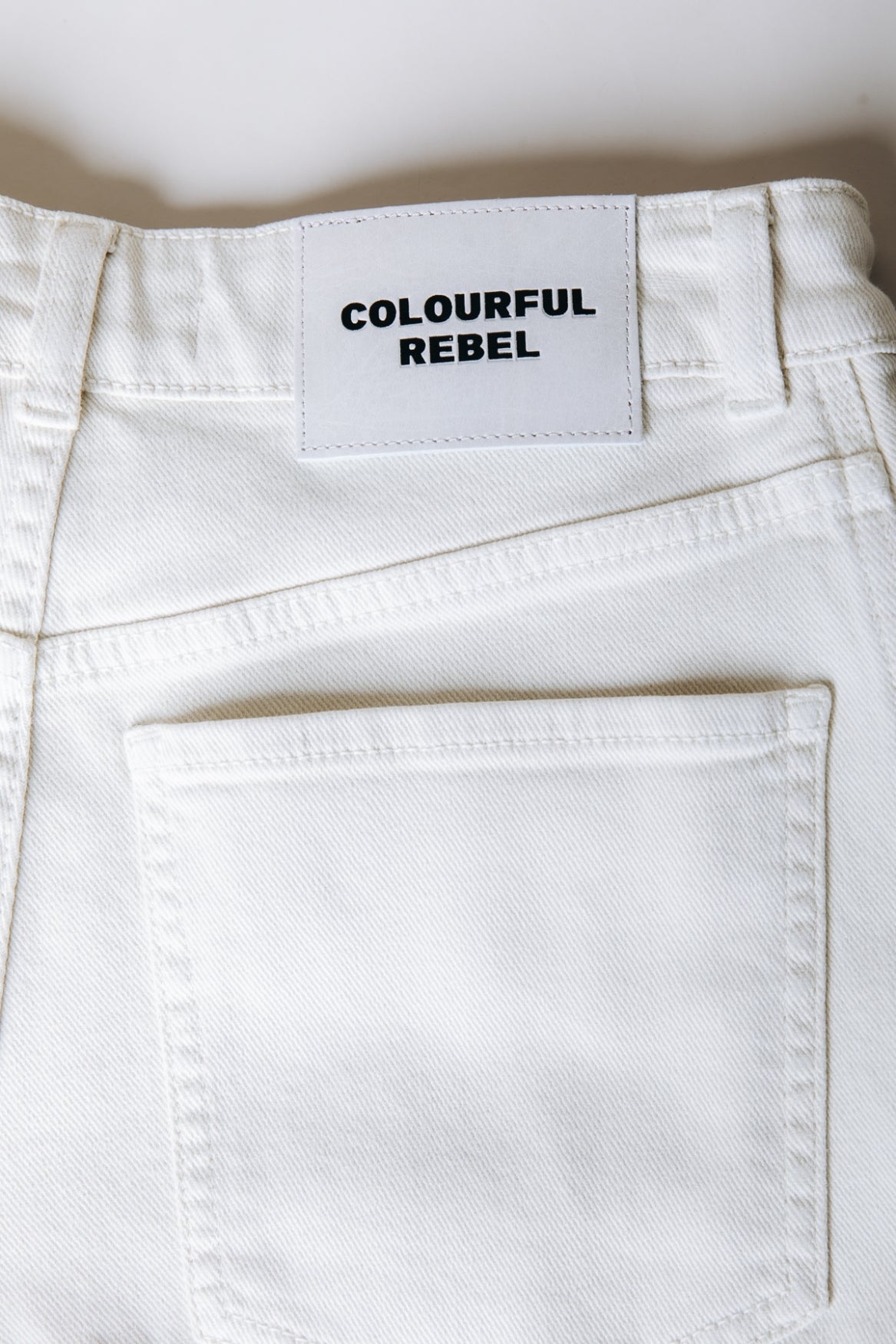 Jones Braided Straight Leg Denim Pants | Beige