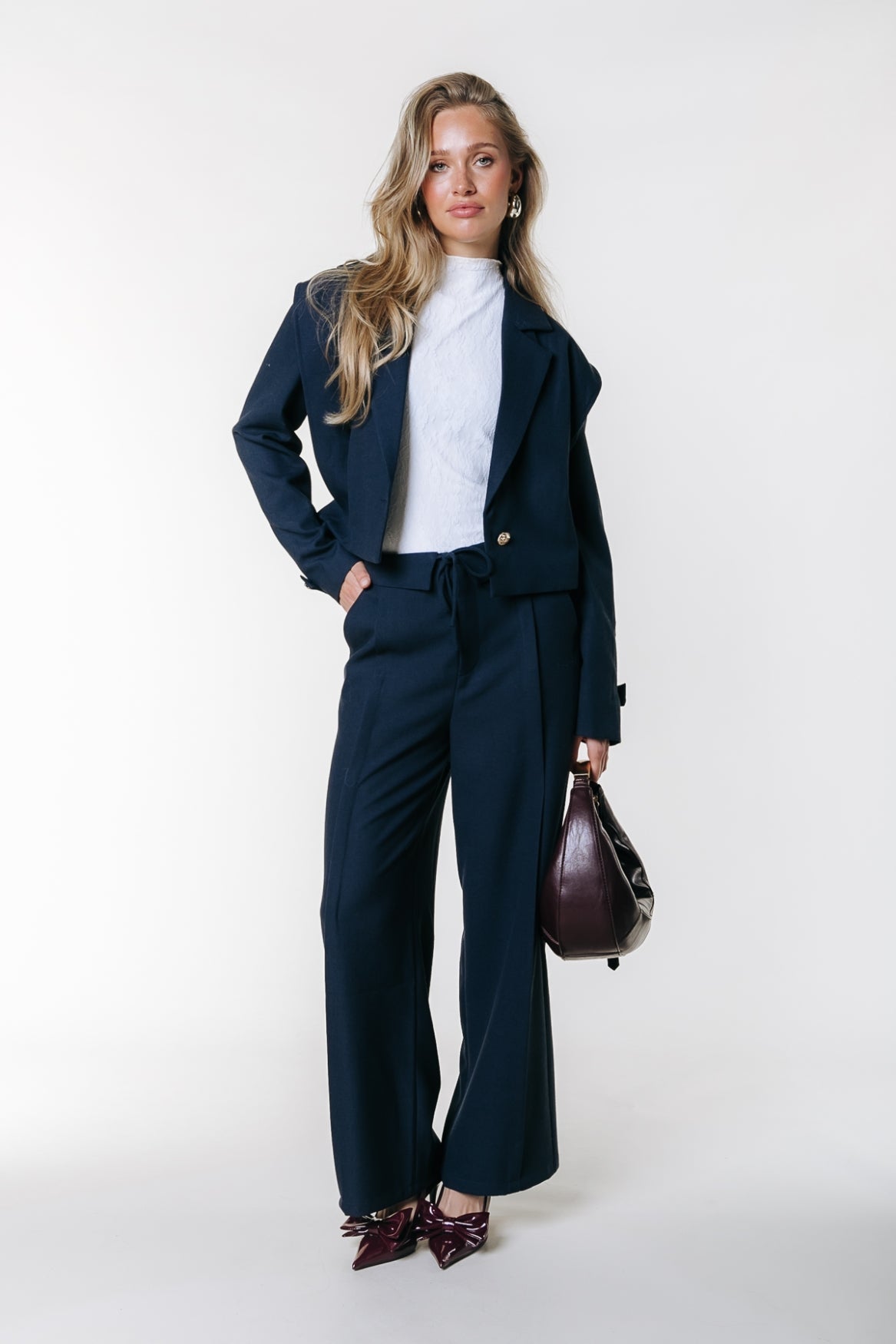 Giala Slouchy-Hose mit umgeschlagenem Saum | Dunkelblau