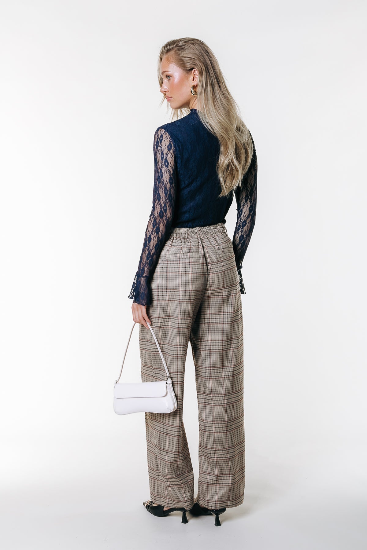 Isa Mid Rise Pleated Pants | Medium brown