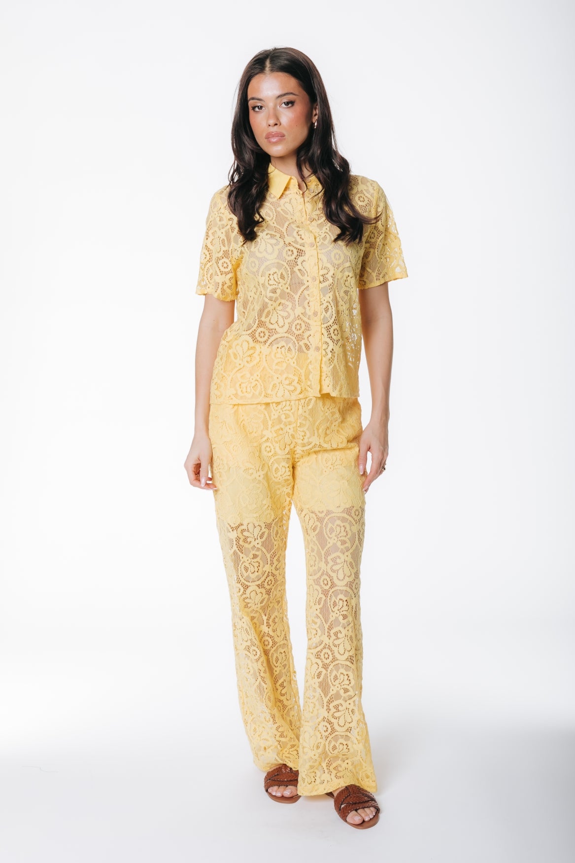 Melody Lace Pants | Warm yellow