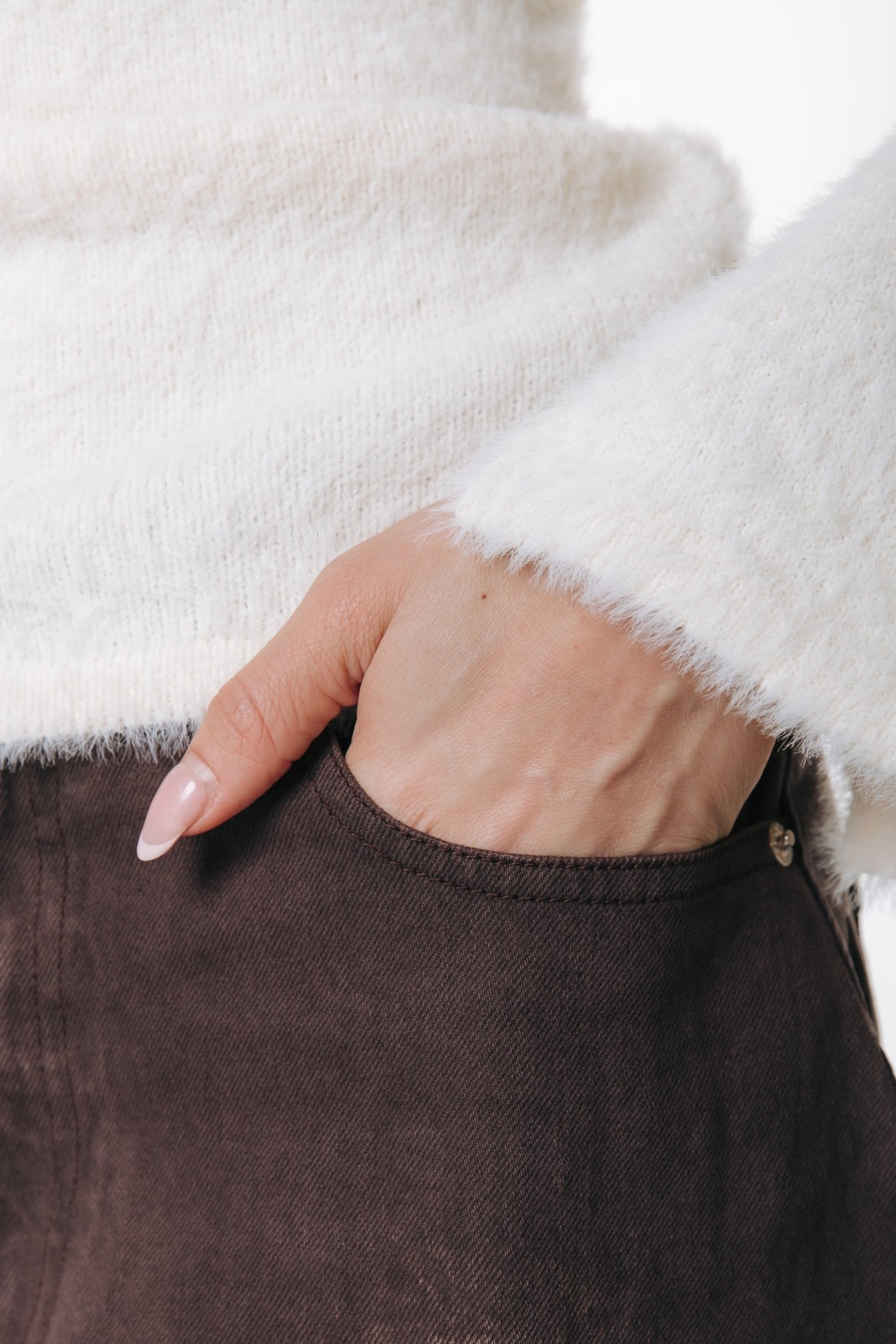 Jules Barrel High Rise Denim | Brown