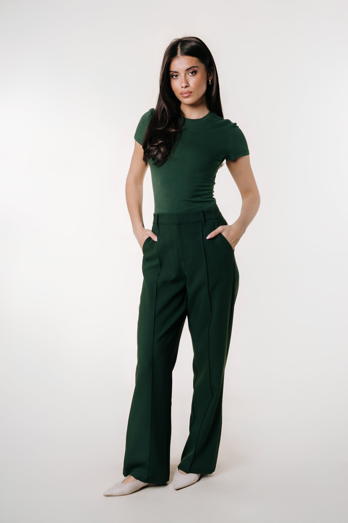 Rus Straight Pants | Dark green