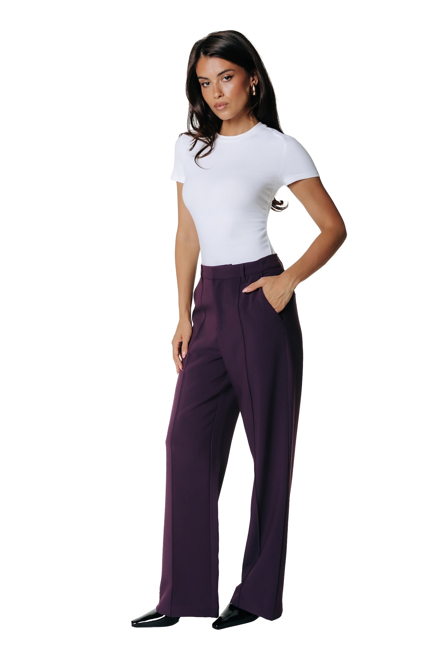 Rus Straight Pants | Dark purple