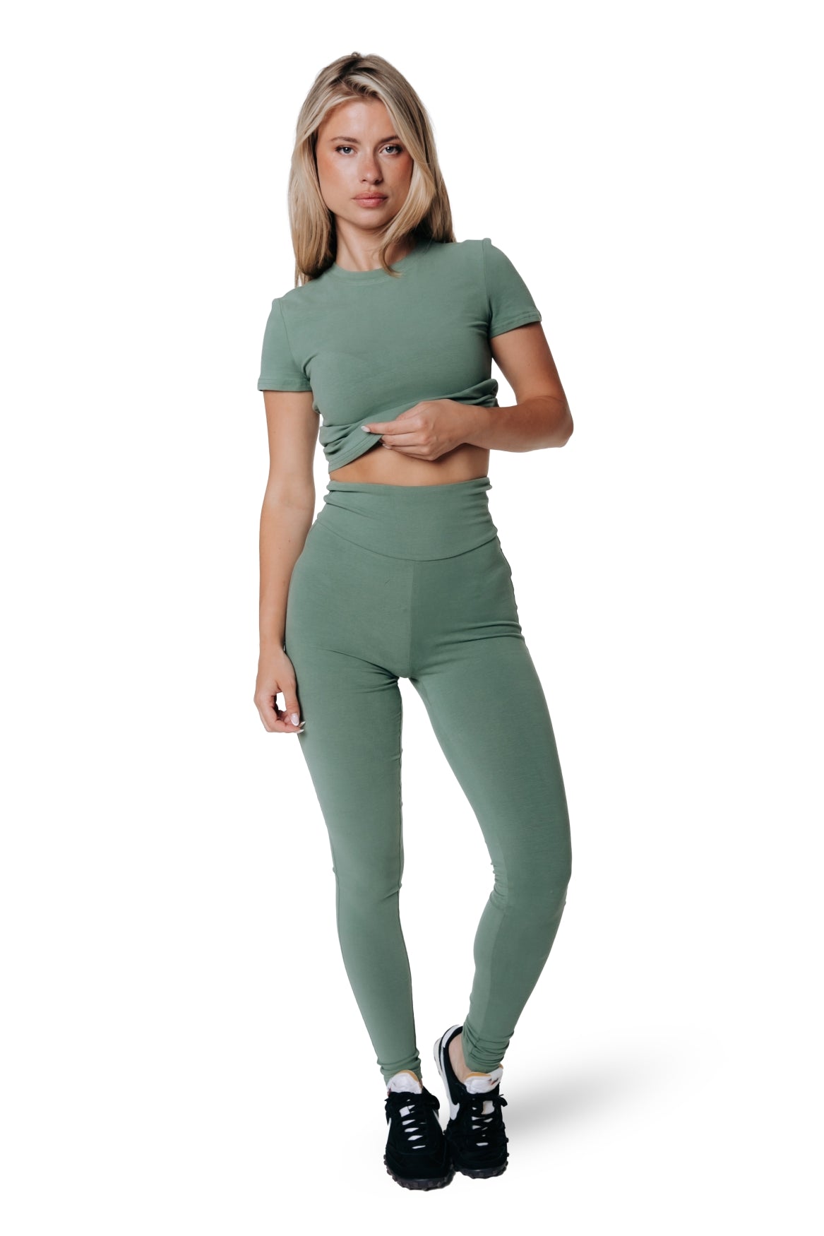 Taillierte Hose | Olivgrün