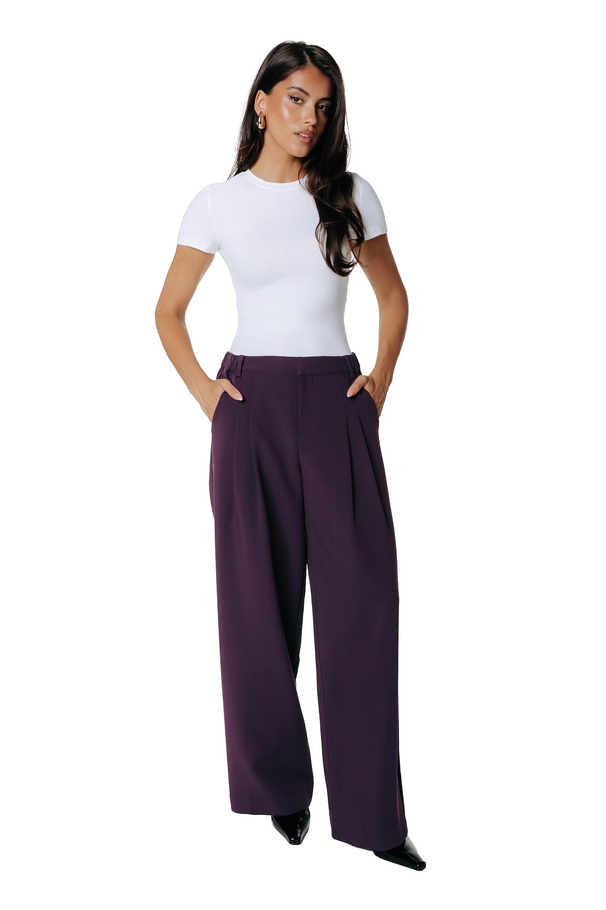 Maggy Tailored Pants | Dark purple