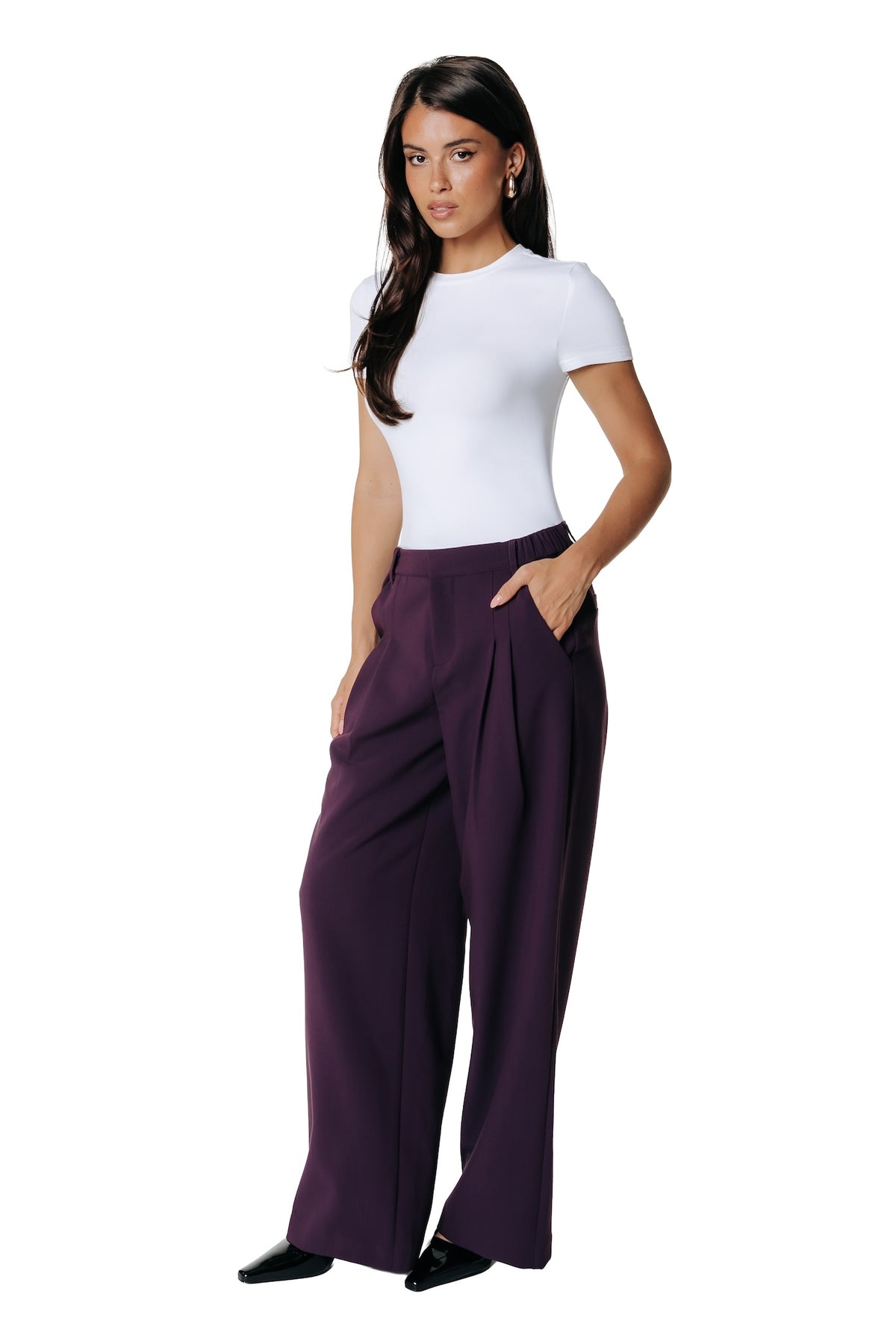 Maggy Tailored Pants | Dark purple