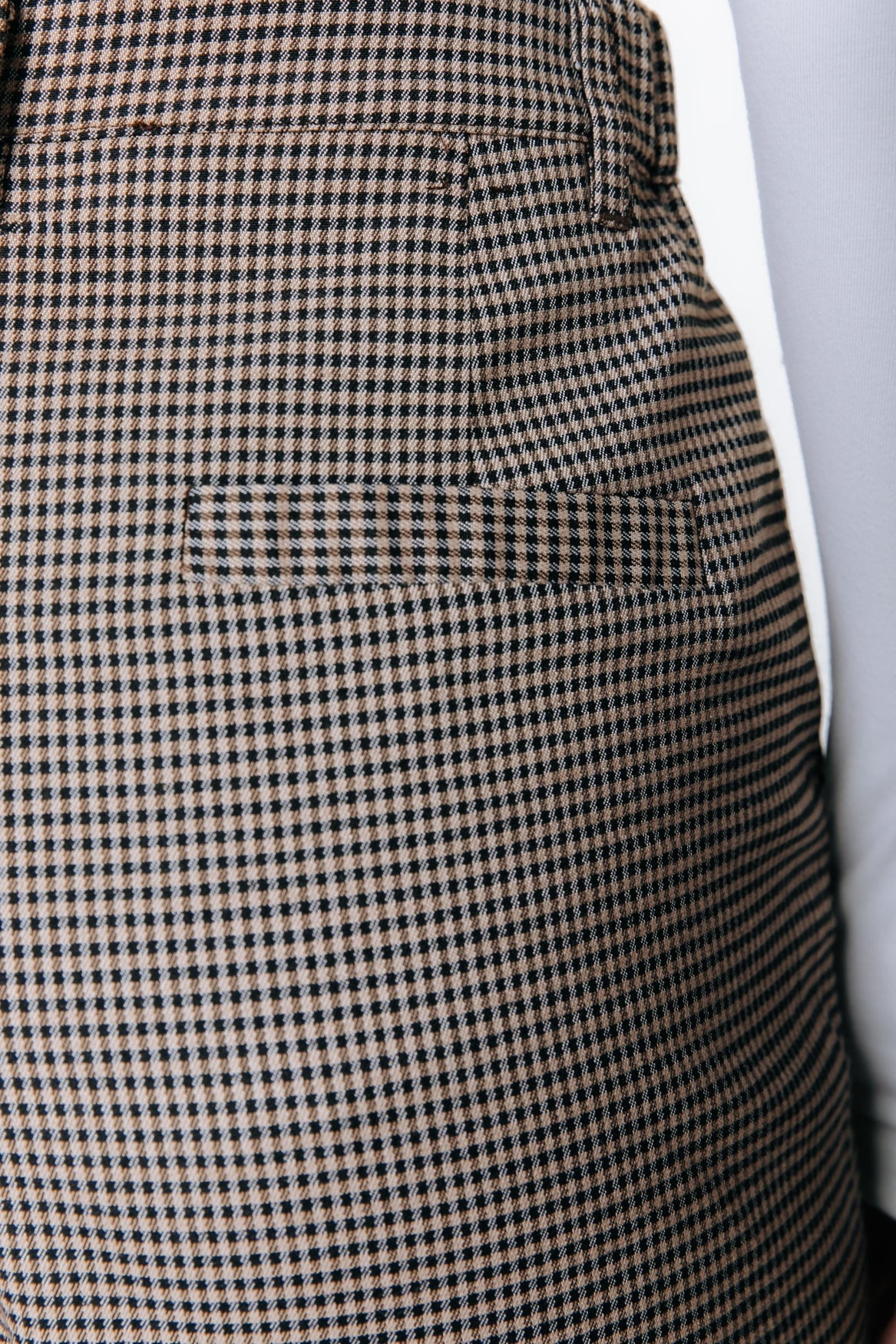 Rus Dogtooth Straight Pants | Light brown