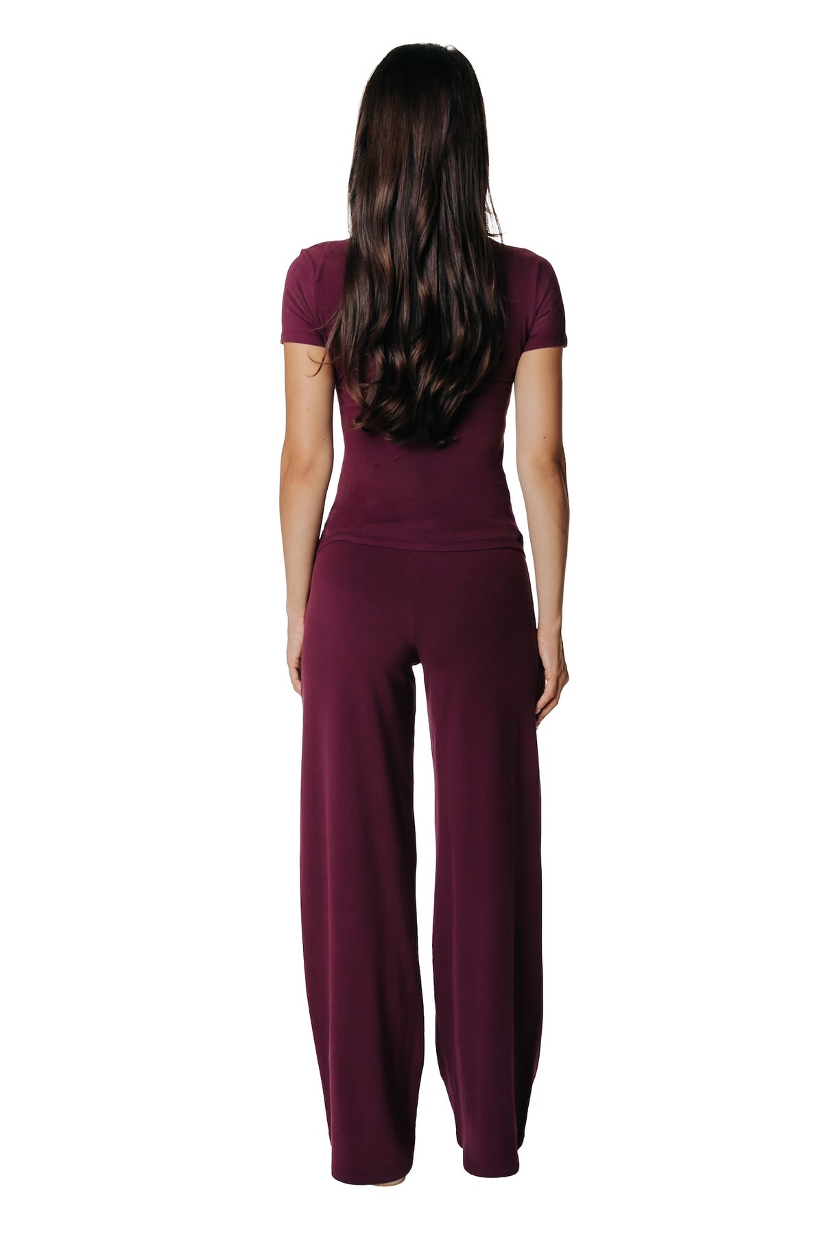 Wide Leg Pants | Merlot Red