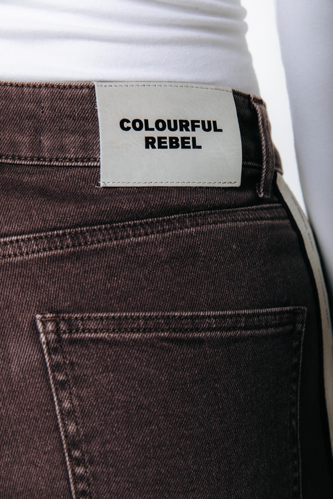 Gaias High Rise Straight Leg Denim | Brown Denim