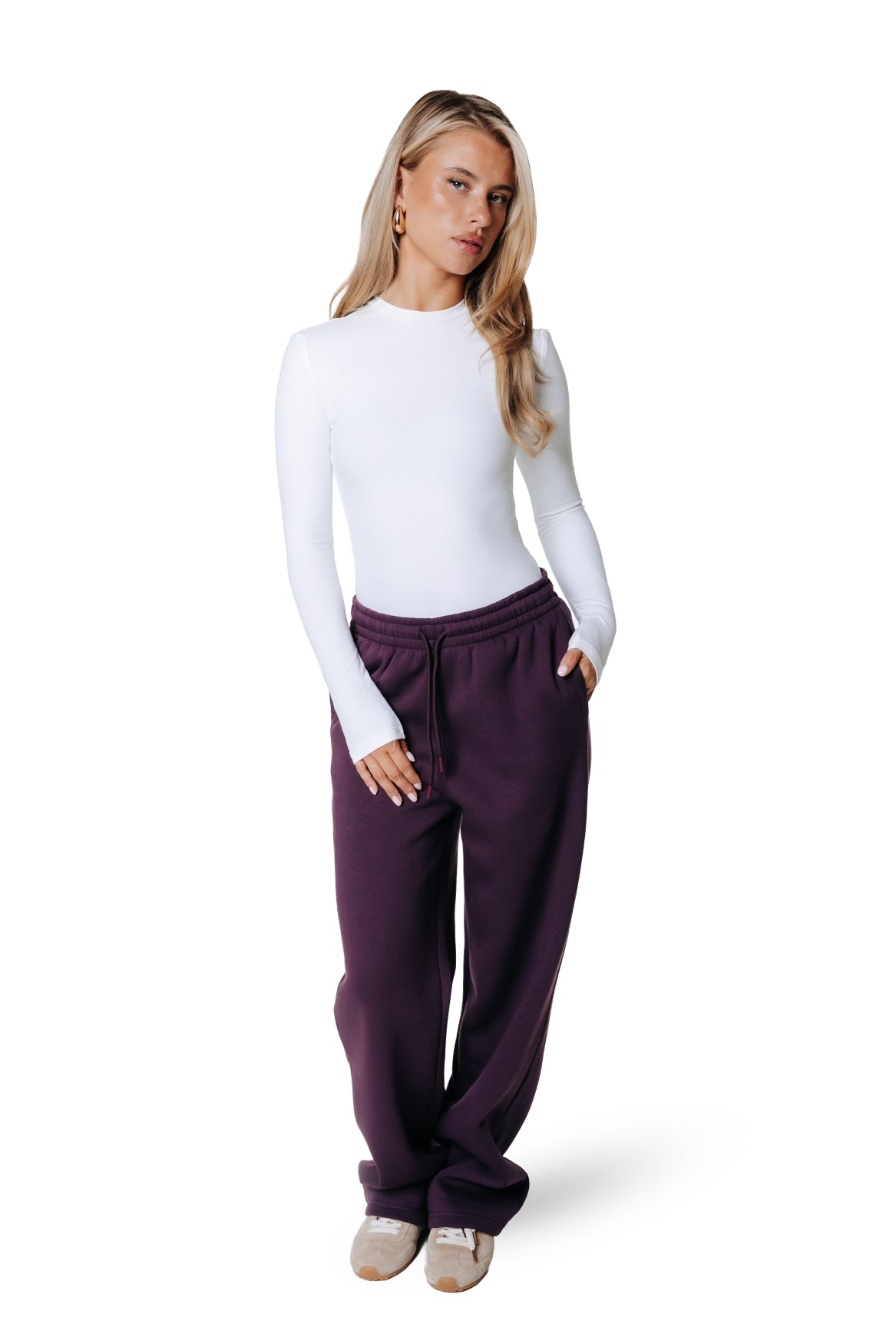 Label Sweatpants | Dark purple