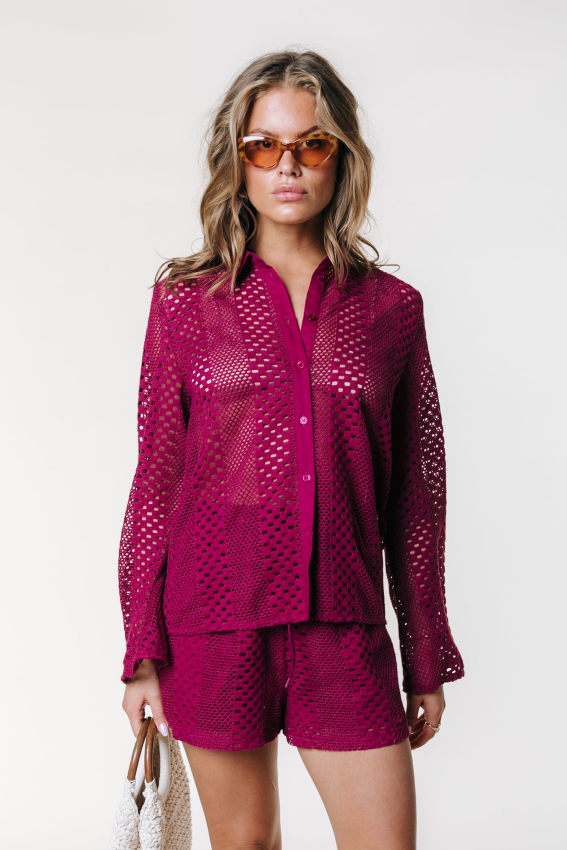 Norah Crochet Shorts | Deep Burgundy