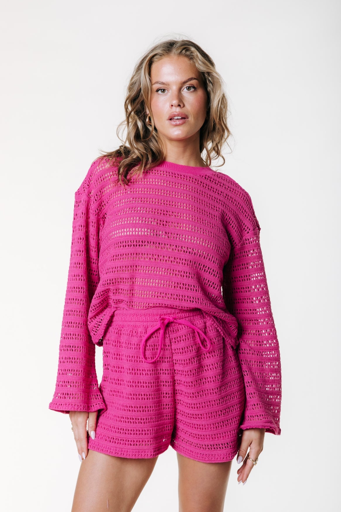 Norah Crochet Shorts | Dark Fuchsia