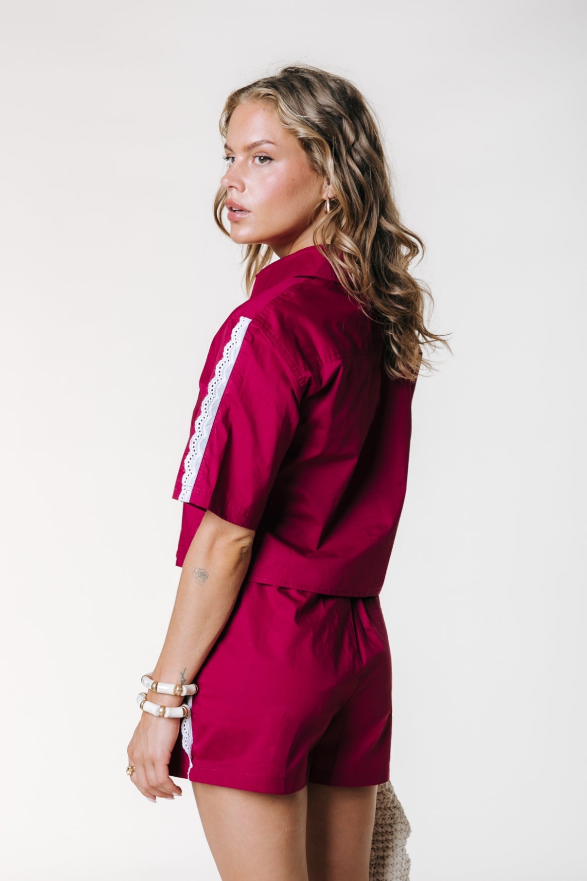 Jess Ruffle Short | Deep Burgundy