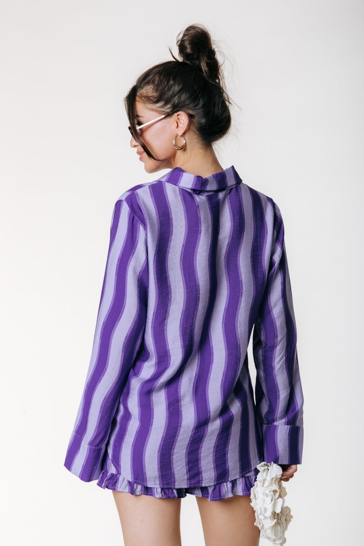 Sensa Wavy Stripe Short | Dark Lavender