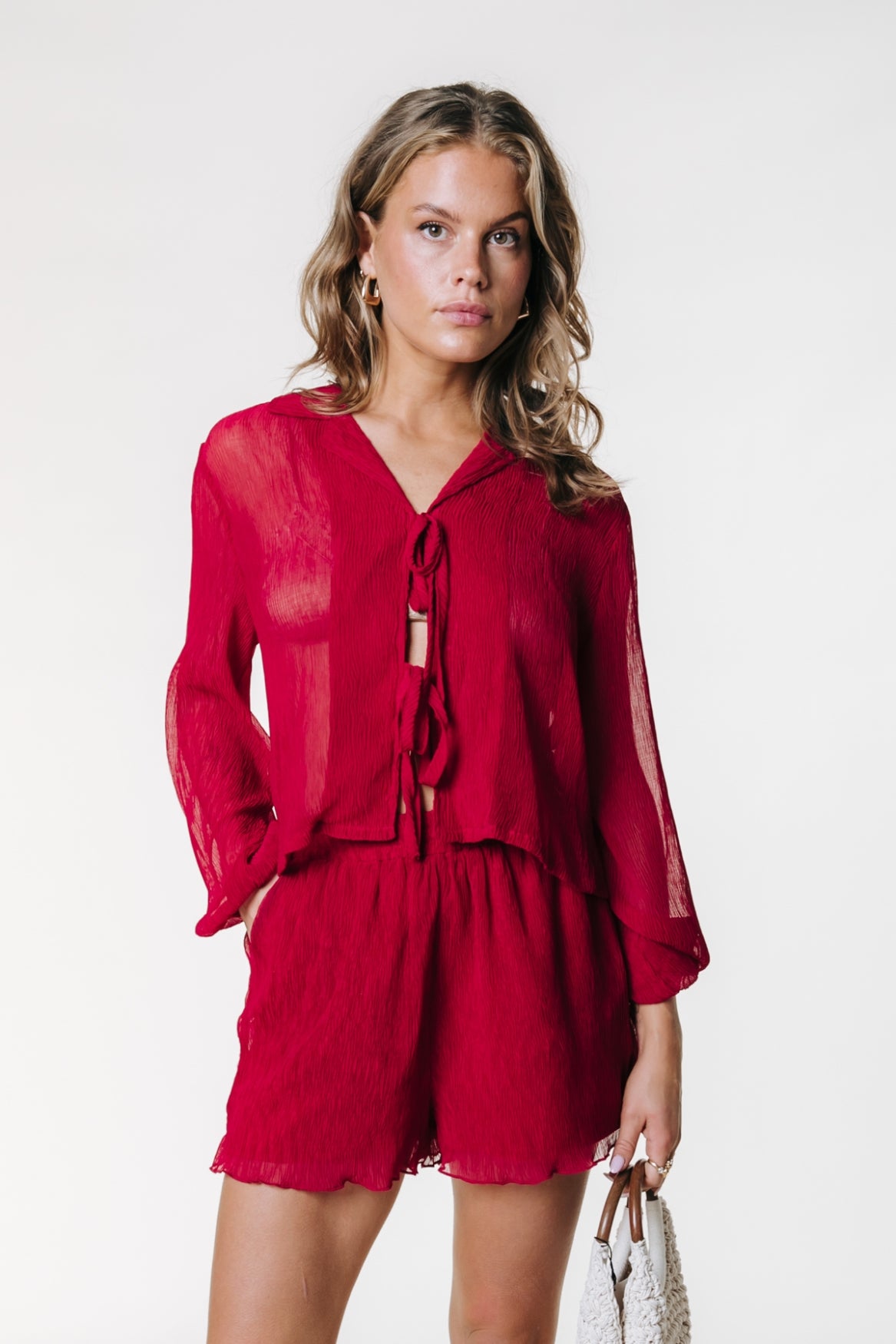 Linny Structure Short | Deep Burgundy