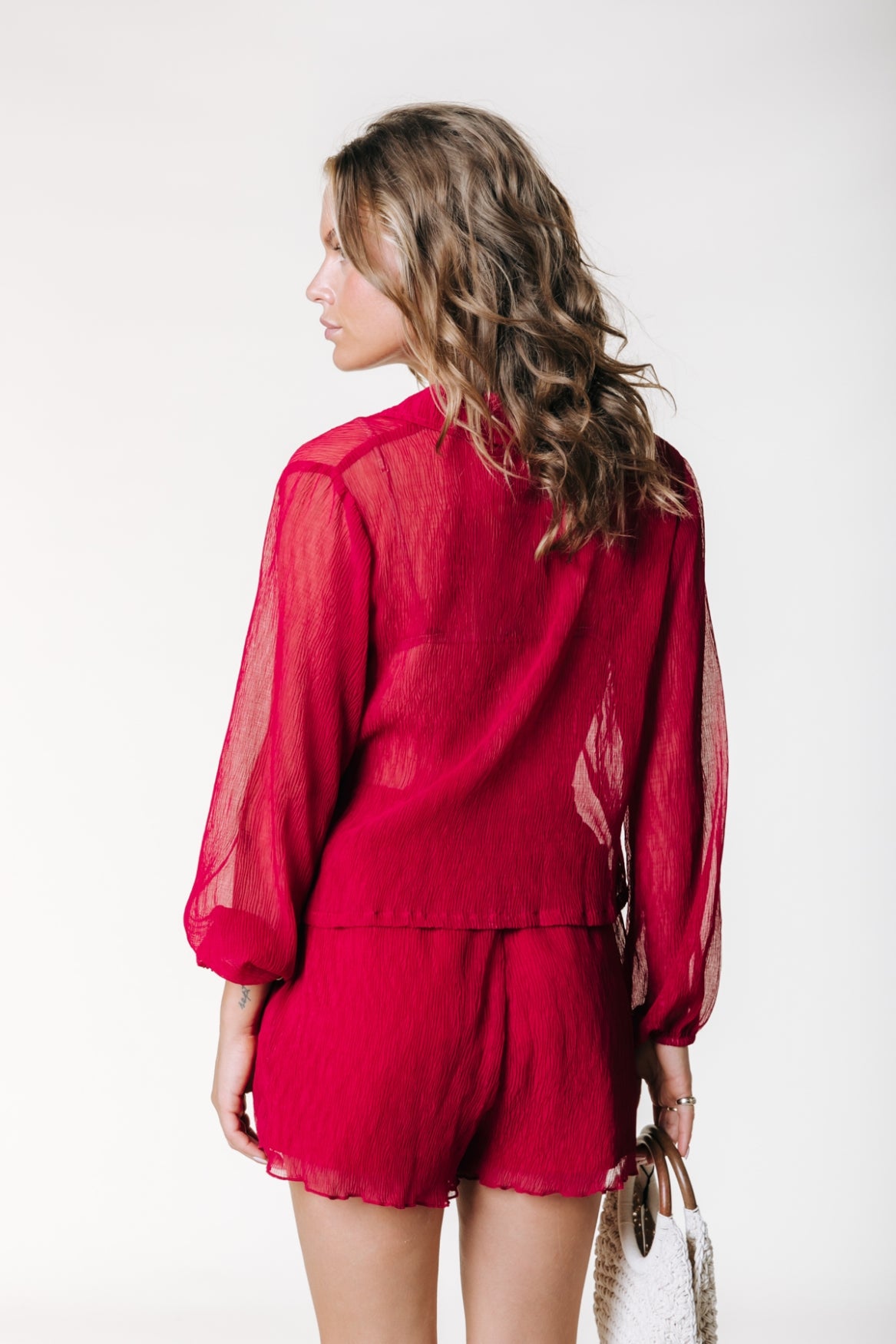 Linny Structure Short | Deep Burgundy