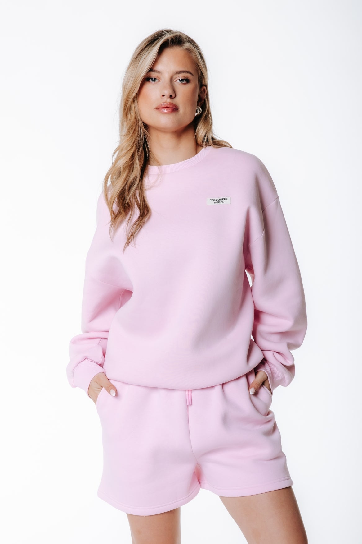 Label Sweatshorts | Soft pink