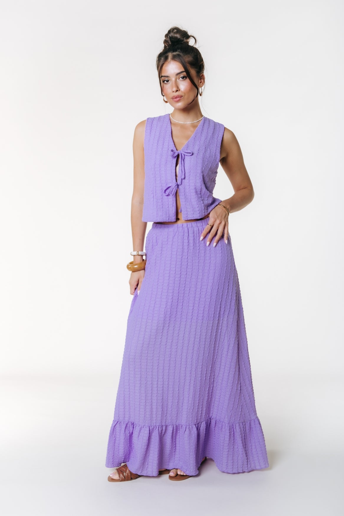 Yui Structure Maxi Skirt | Light Lavender