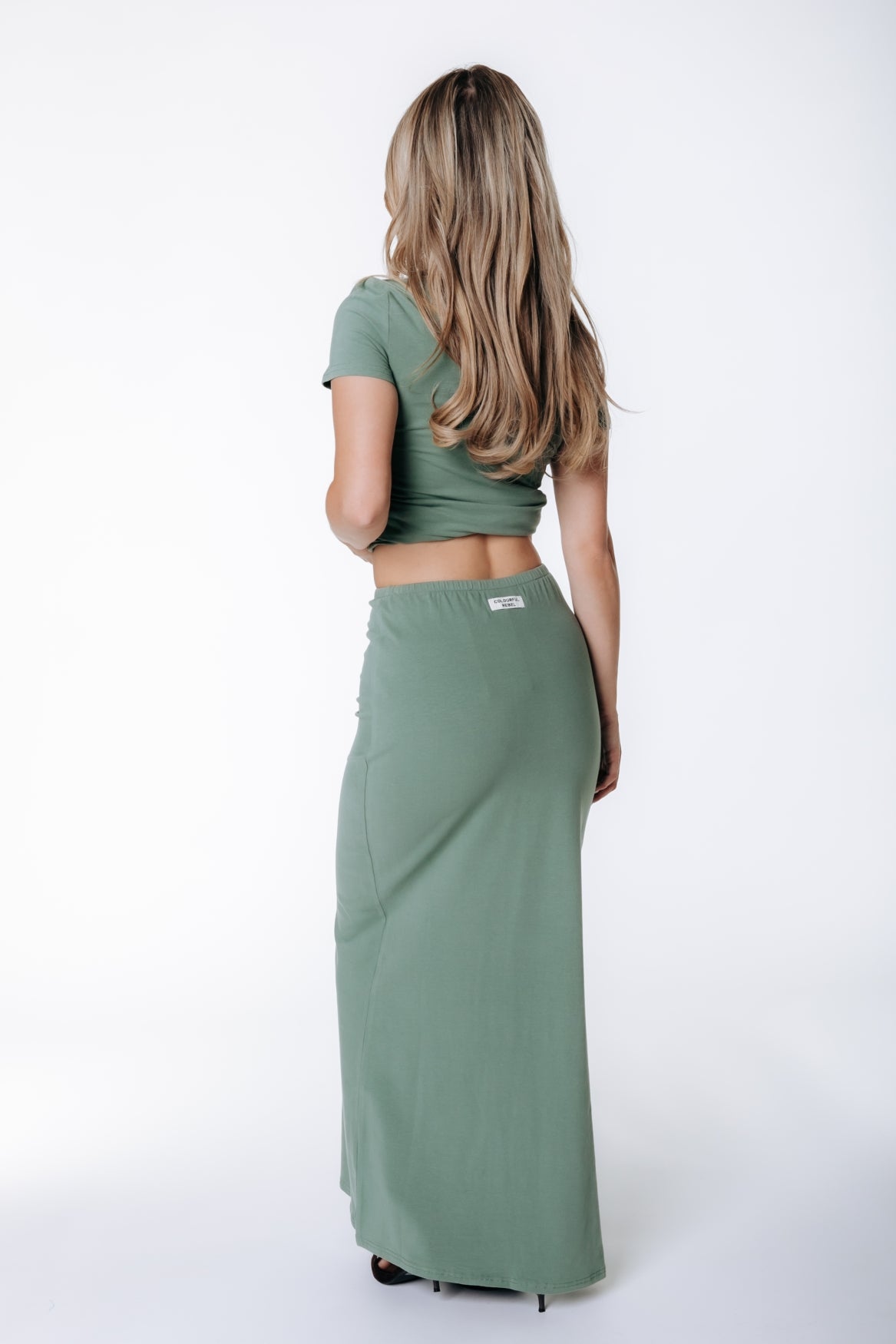 Fitted Maxi Skirt | Olive Green