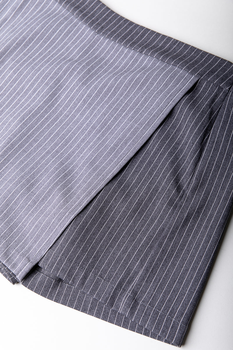 Ella Pinstripe Two Tone Skort | Grey