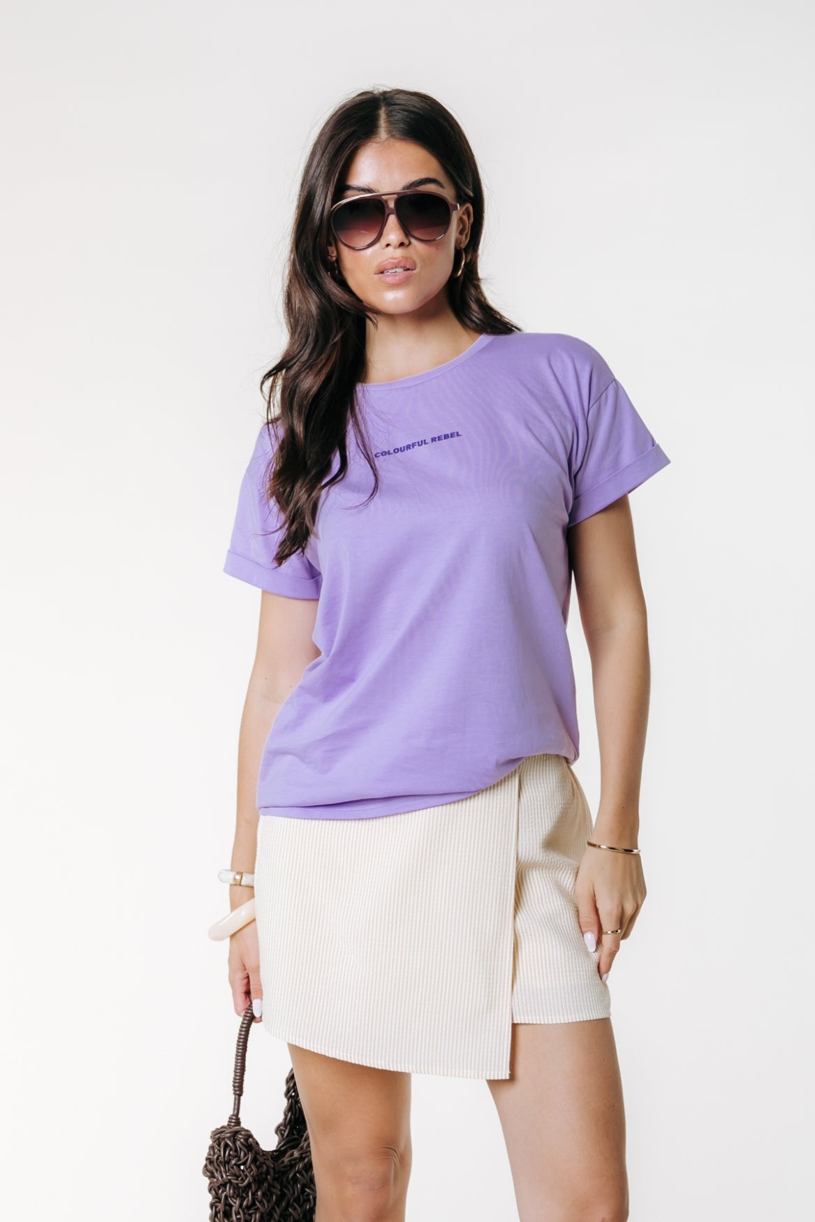 Mylo Stripe Skort | Soft yellow