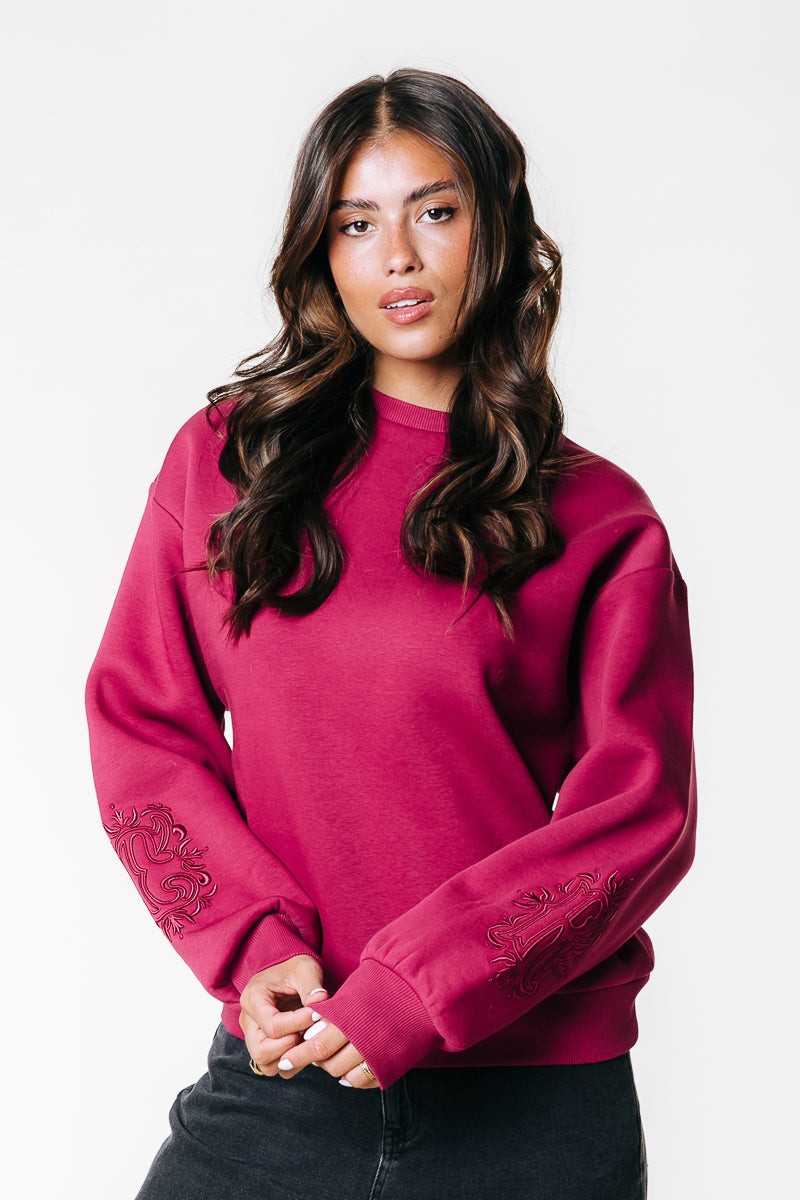 Sleeve Embro Sweat | Bordeaux