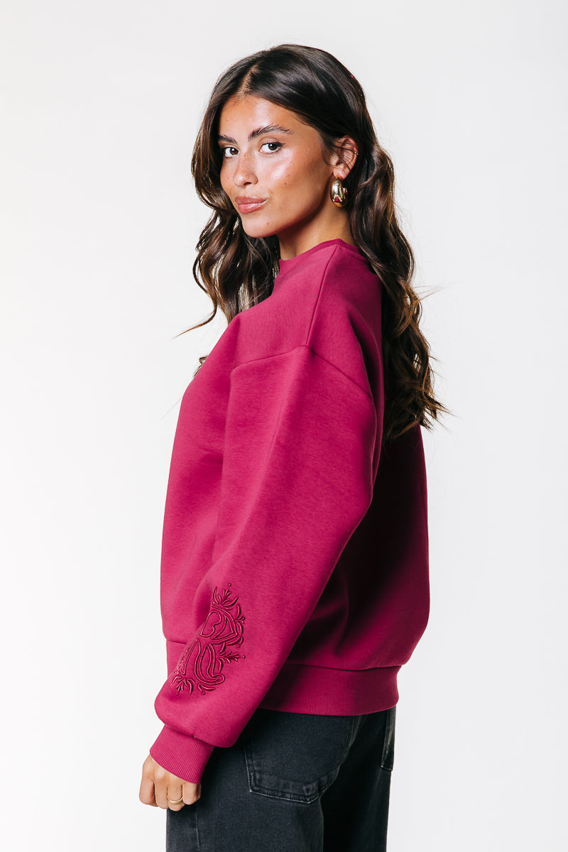 Sleeve Embro Sweat | Bordeaux