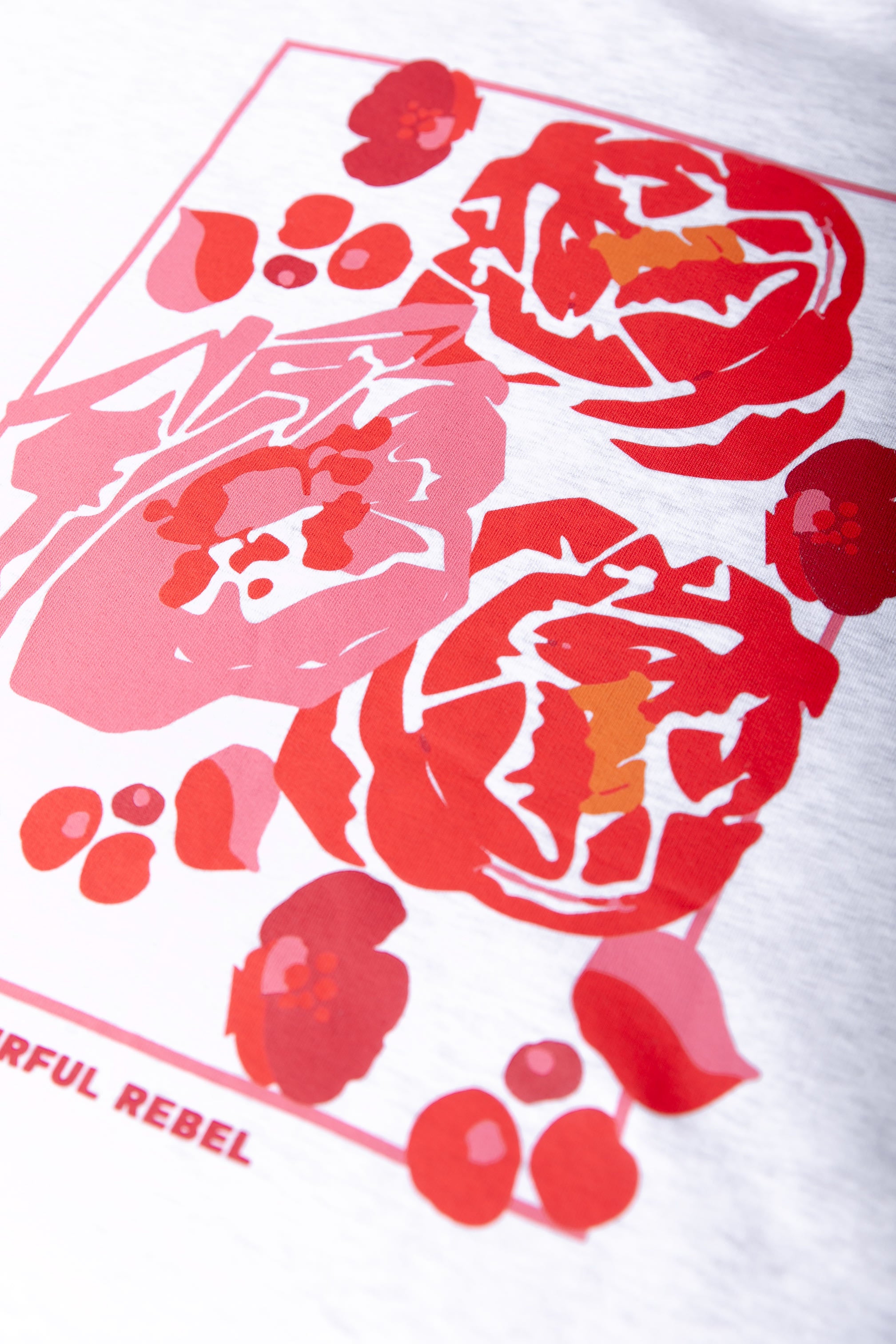 Flower Square Sweat | Hellgrau-Melange