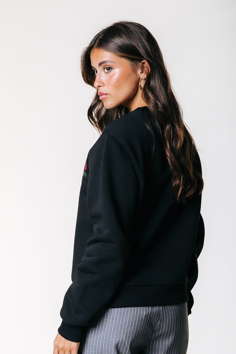 Flower Logo Sweat | Black