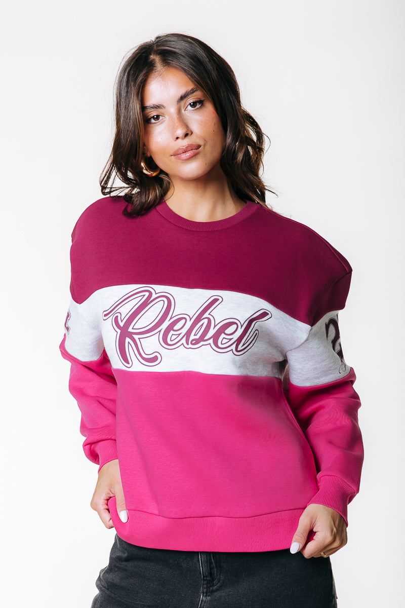 Colour Block Logo Sweat | Multicolor