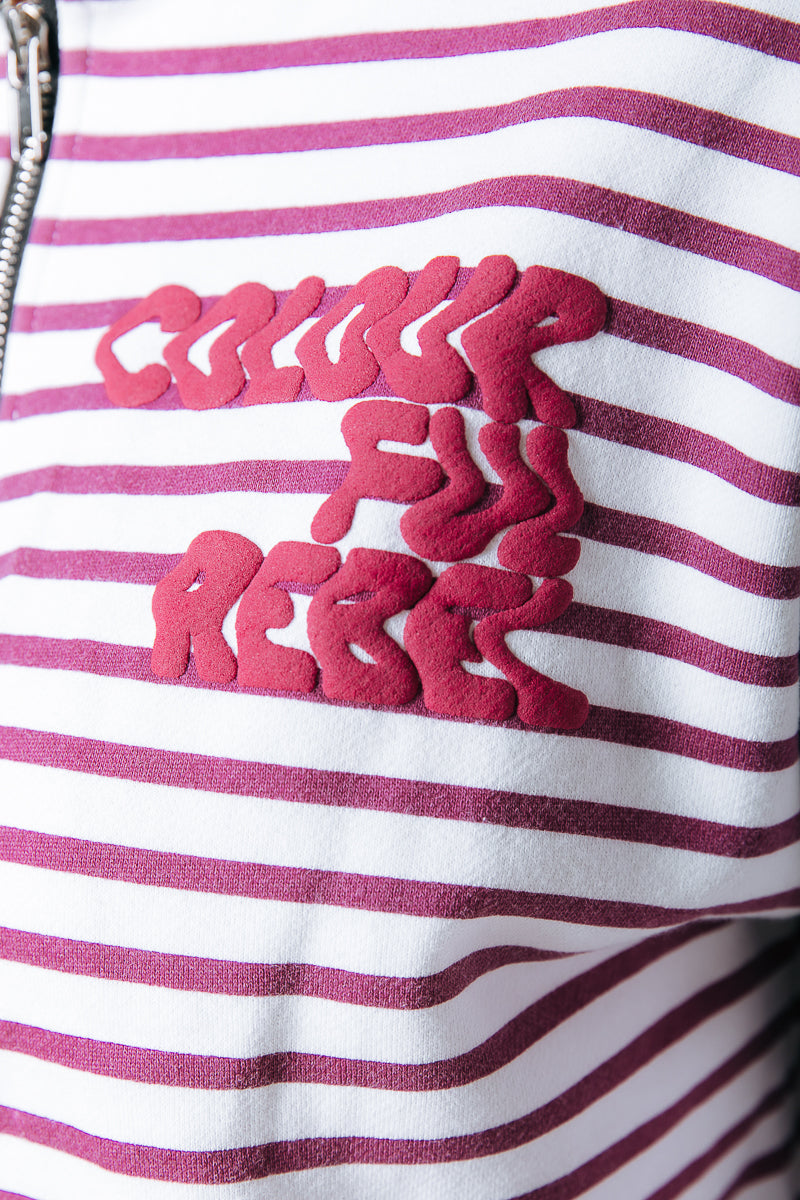 Striped Zip Sweat | Off white