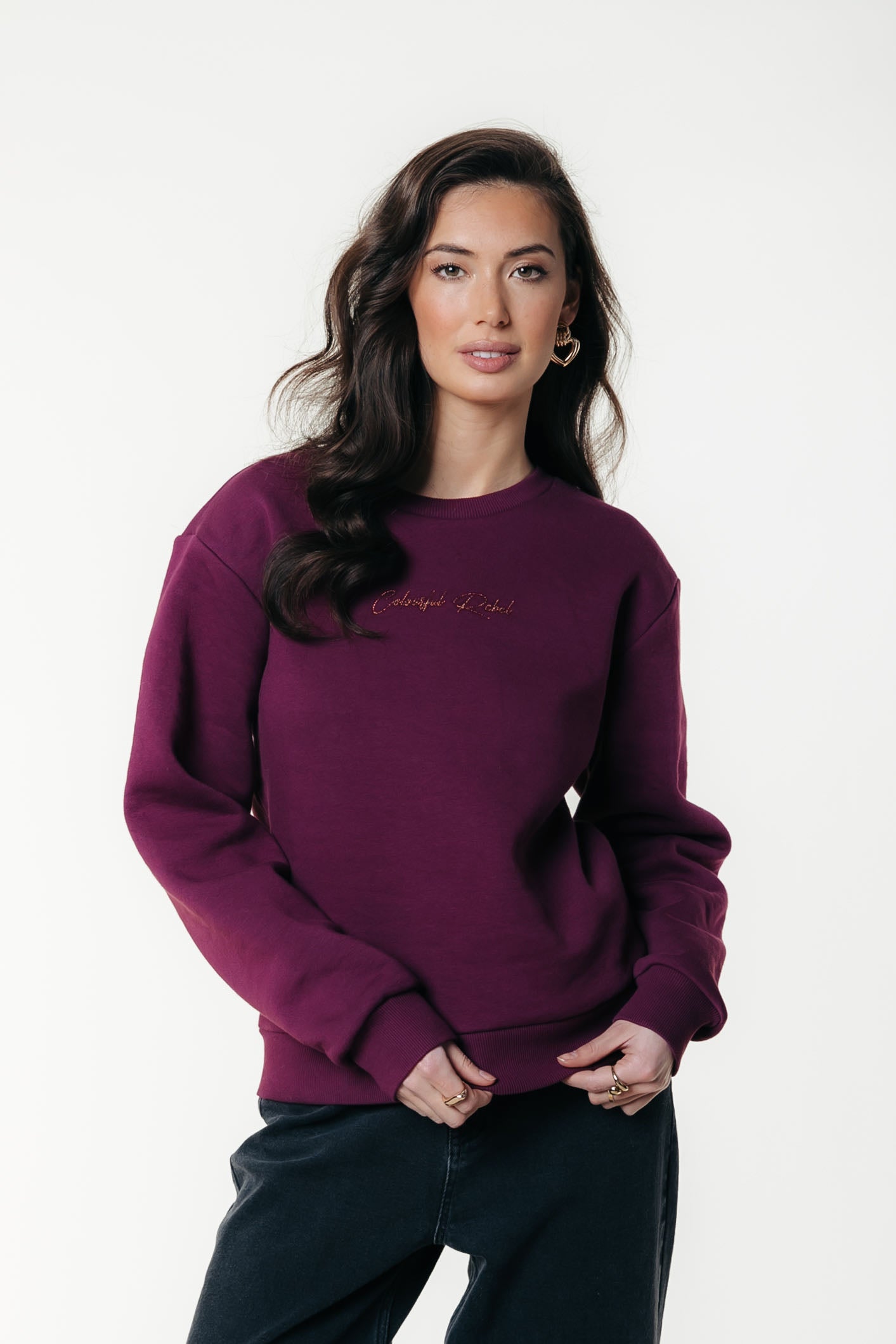 Lurex Logo Sweat | Merlot Red
