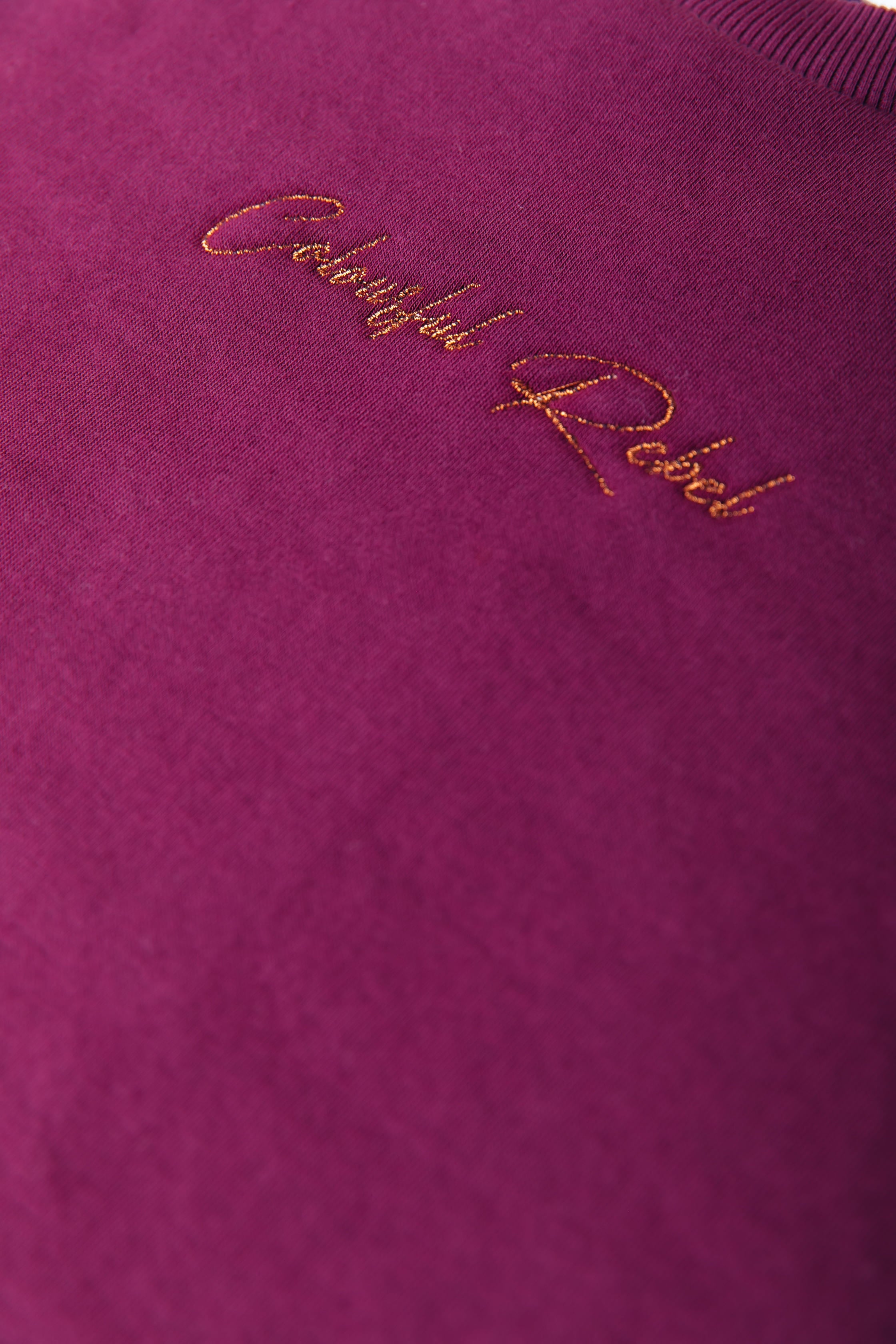 Lurex Logo Sweat | Merlot Red