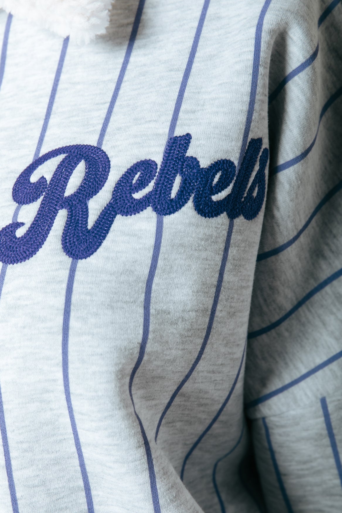 Baseball Contrast Collar Sweat | Light grey melange