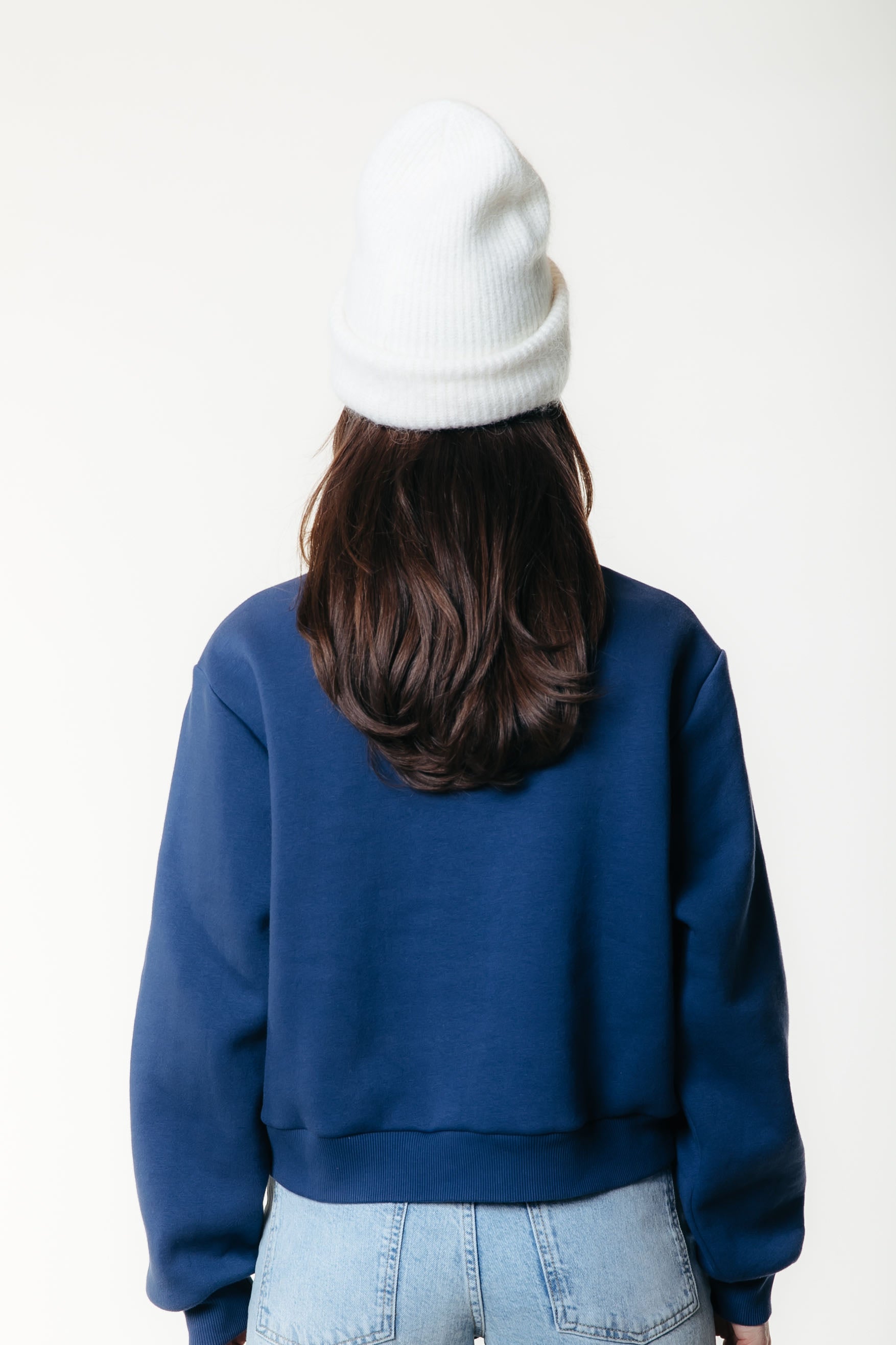 Uni Logo Zip Sweat | Deep Cobalt