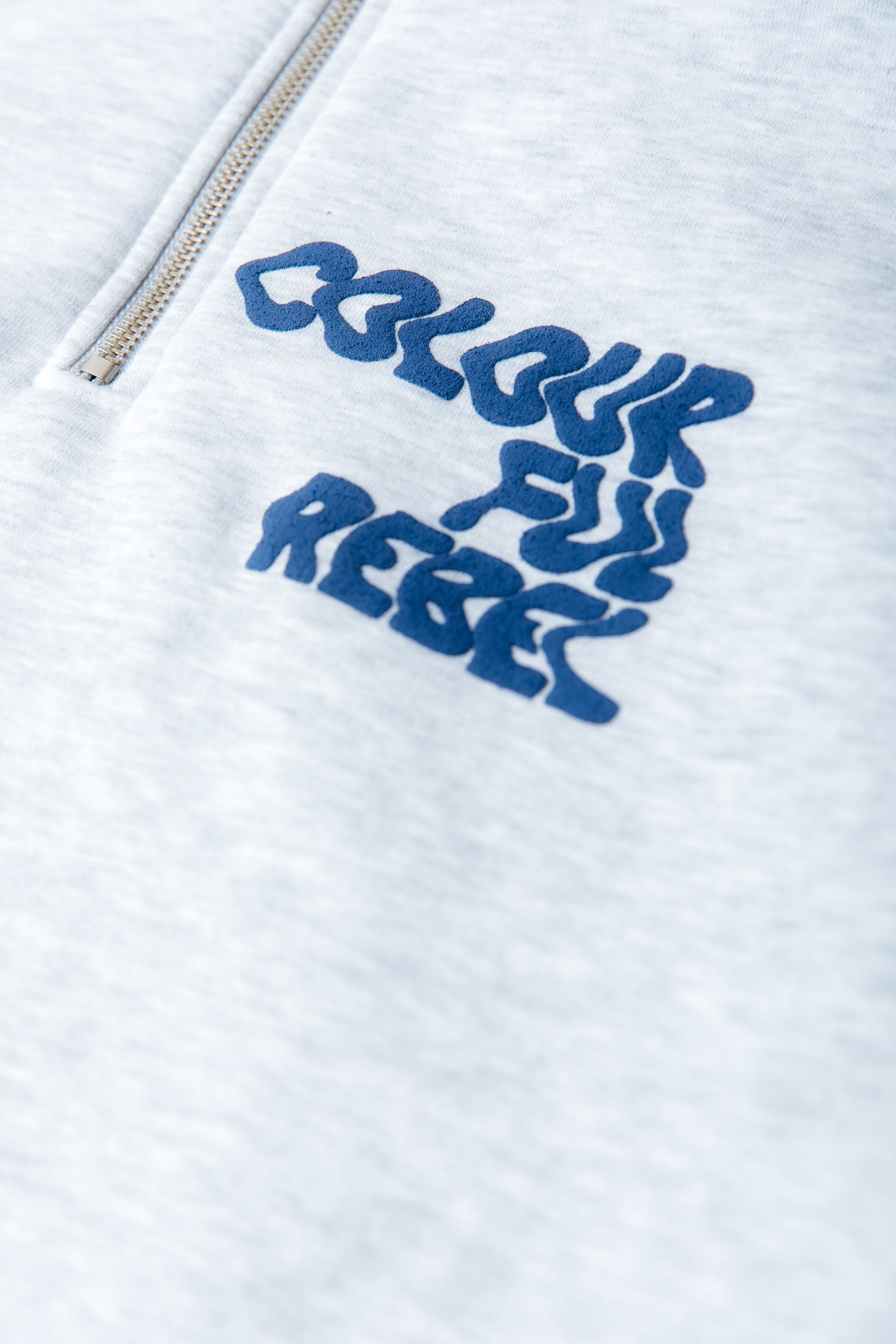 Uni Logo Zip Sweatshirt | Light grey melange