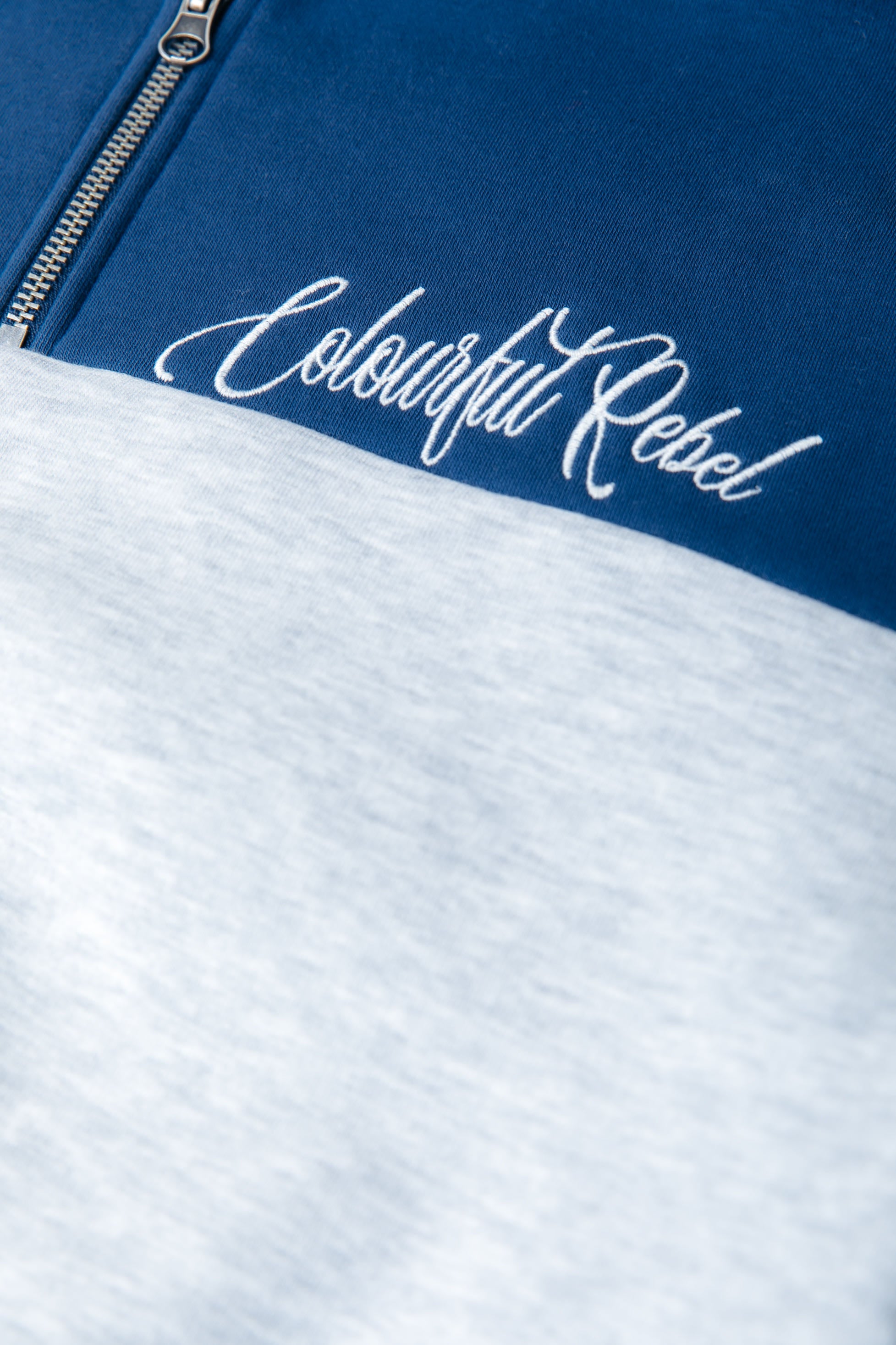 Colourblock-Sweatshirt mit Reißverschluss | Tiefes Kobaltblau