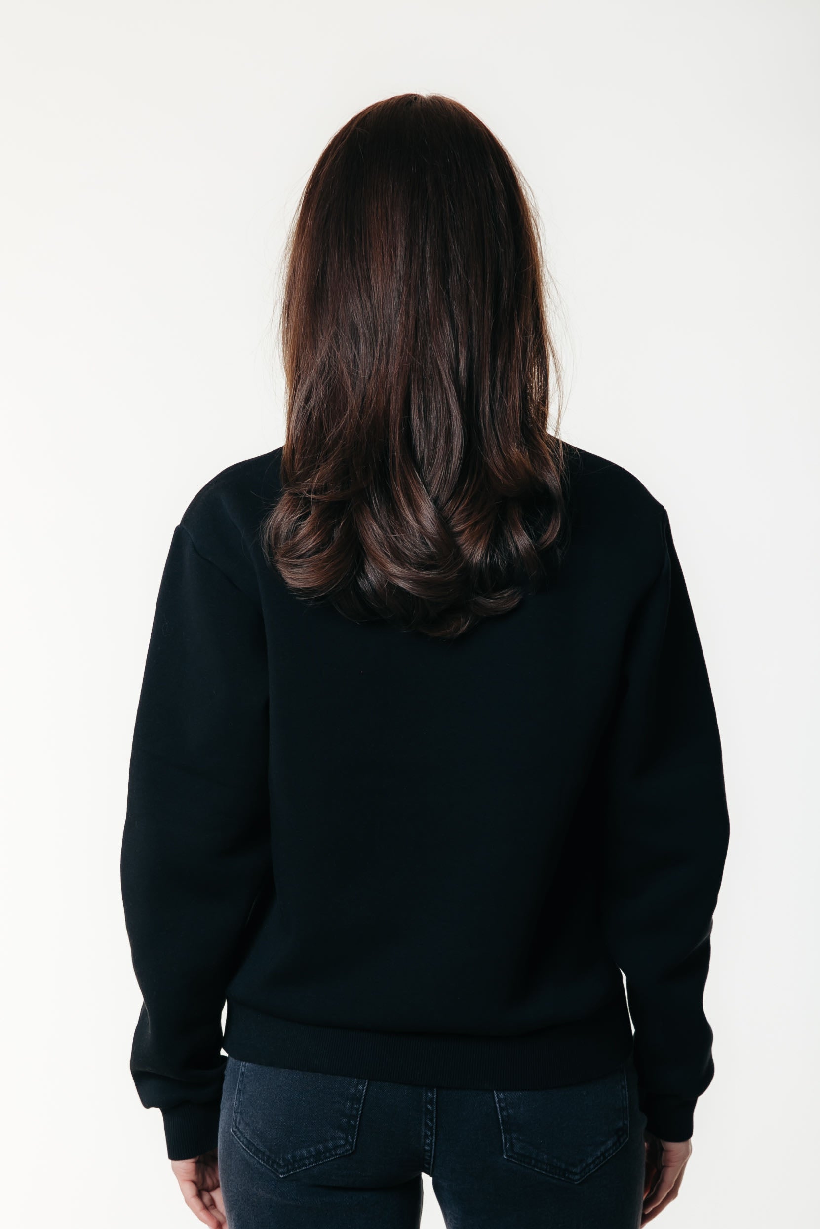 Denim Patch Sweatshirt | Black