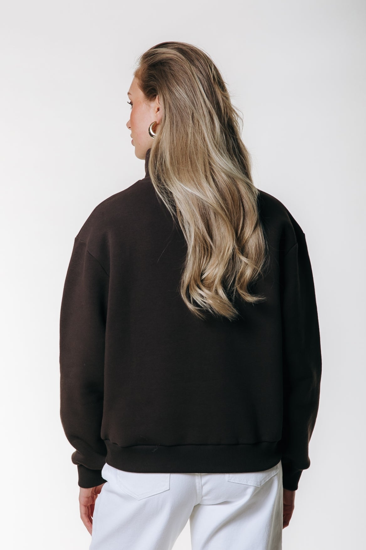 Logo Wave Zip Sweatshirt | Braun