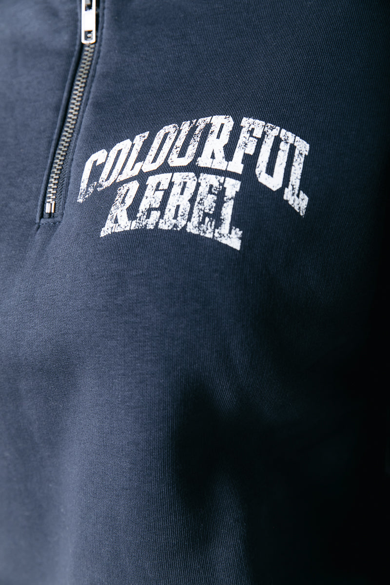 Varsity Zip Sweat | Navy