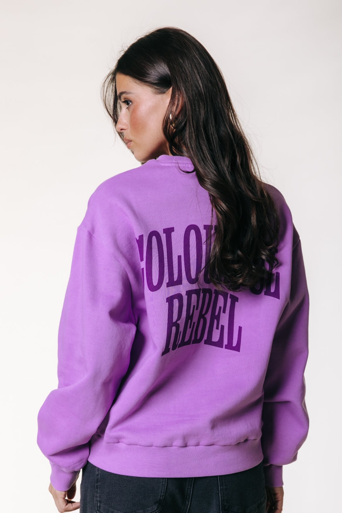 Colorful Rebel Dropped Shoulder Sweatshirt | Soft Purple