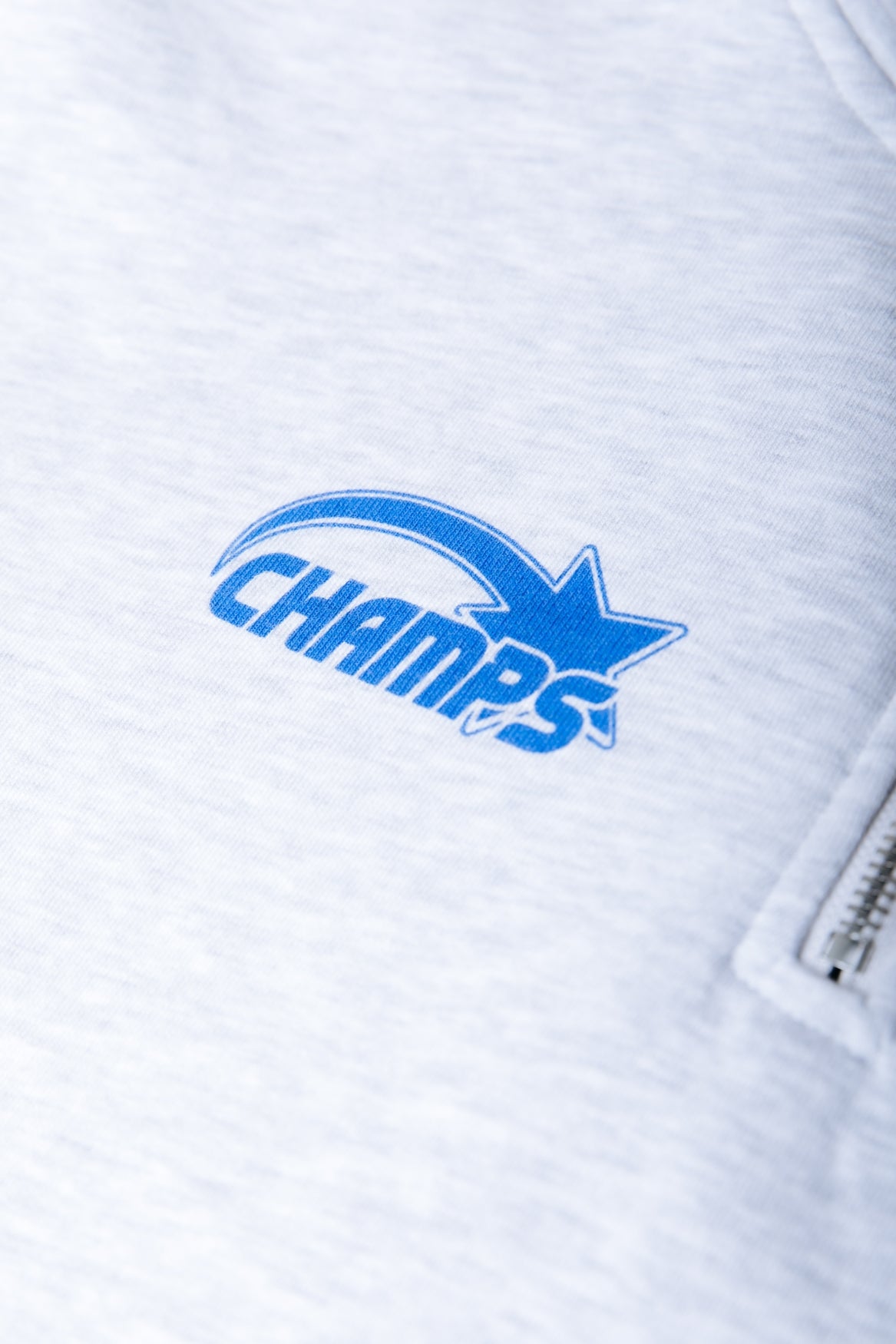 Logo Stripes Zip Sweat | Light grey melange