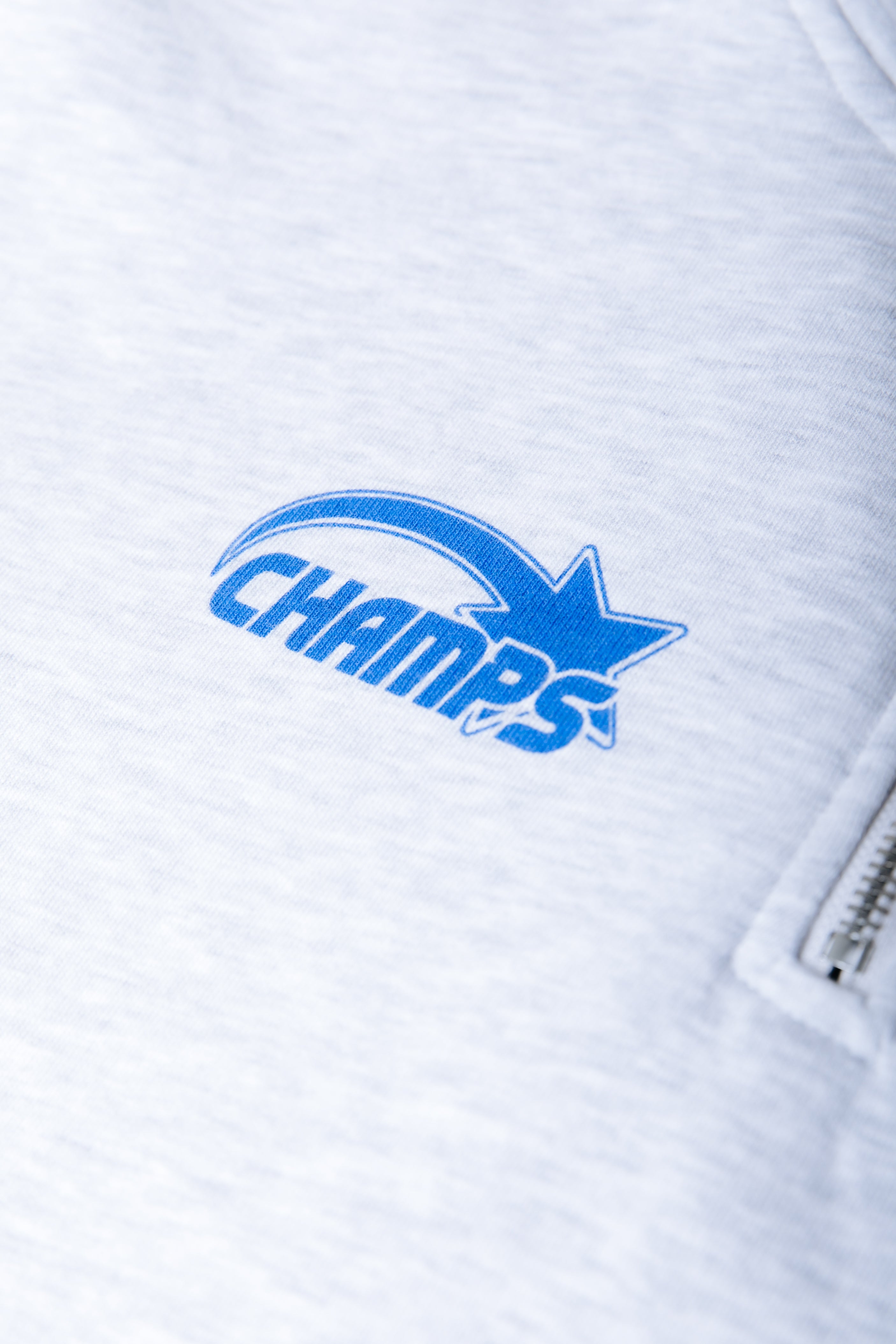 Logo Stripes Zip Sweat | Light grey melange